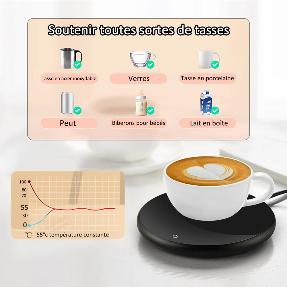 Chauffe-tasse thermostatique USB,chauffe-tasse, lait, thé, eau